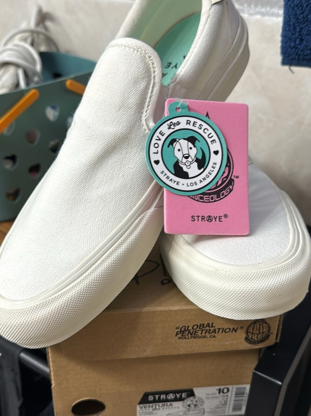 STRAYE Men’s Slip-On Canvas Shoes in Off-White